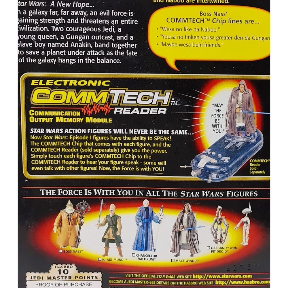 Star Wars Episode I Boss Nass 3.75 Inch Action Figure w/Staff Comm-Tech Hasbro - Picture 4 of 4